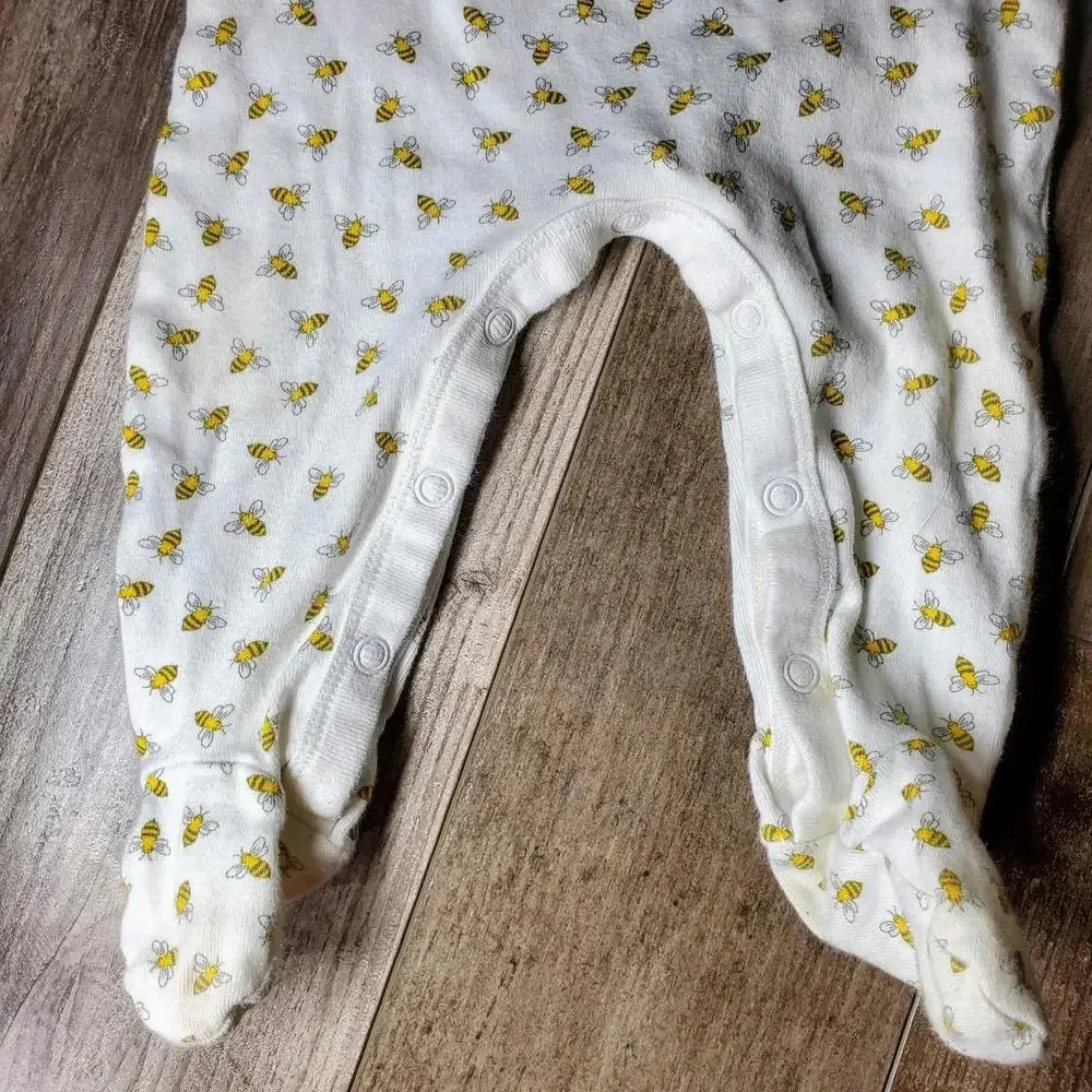 Burt's Bees Baby Honey Bee Organic Snap Button Bottom Footed Sleep & Play